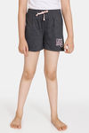 Rosaline Girls Knit Poly Shorts (Pack of 2) - Grey Black — thumbnail 2